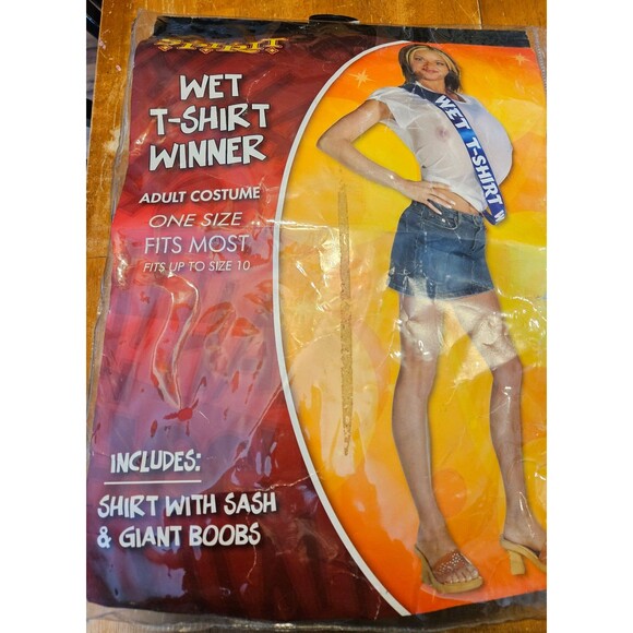 Wet T-Shirt Winner Adult Costume Spirit Halloween One Size Fits All Funny Silly - Picture 4 of 6